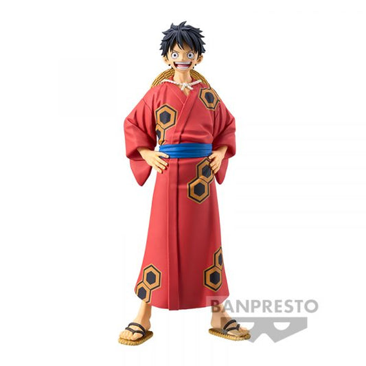 Figura Monkey D Luffy Wanokuni Yukata DXF The Grandline Series One Piece 16cm - Otakuya