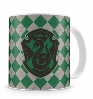 TAZA SLYTHERIN BLANCA CERAMICA HARRY POTTER - Otakuya