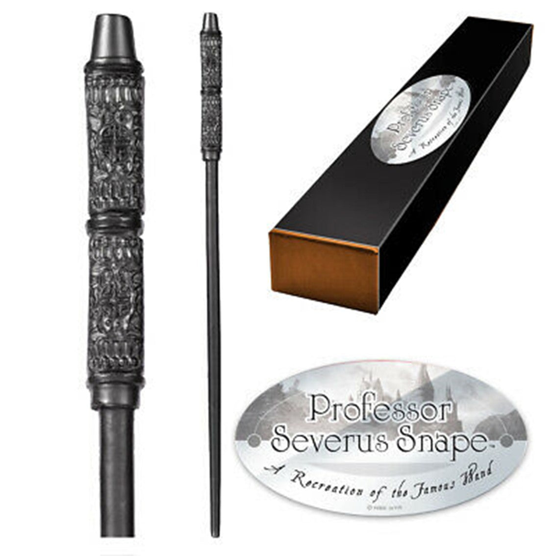 REPLICA THE NOBLE COLLECTION HARRY POTTER SEVERUS SNAPE VARITA CON CAJA Y PLACA DE IDENTIFICACION - Otakuya