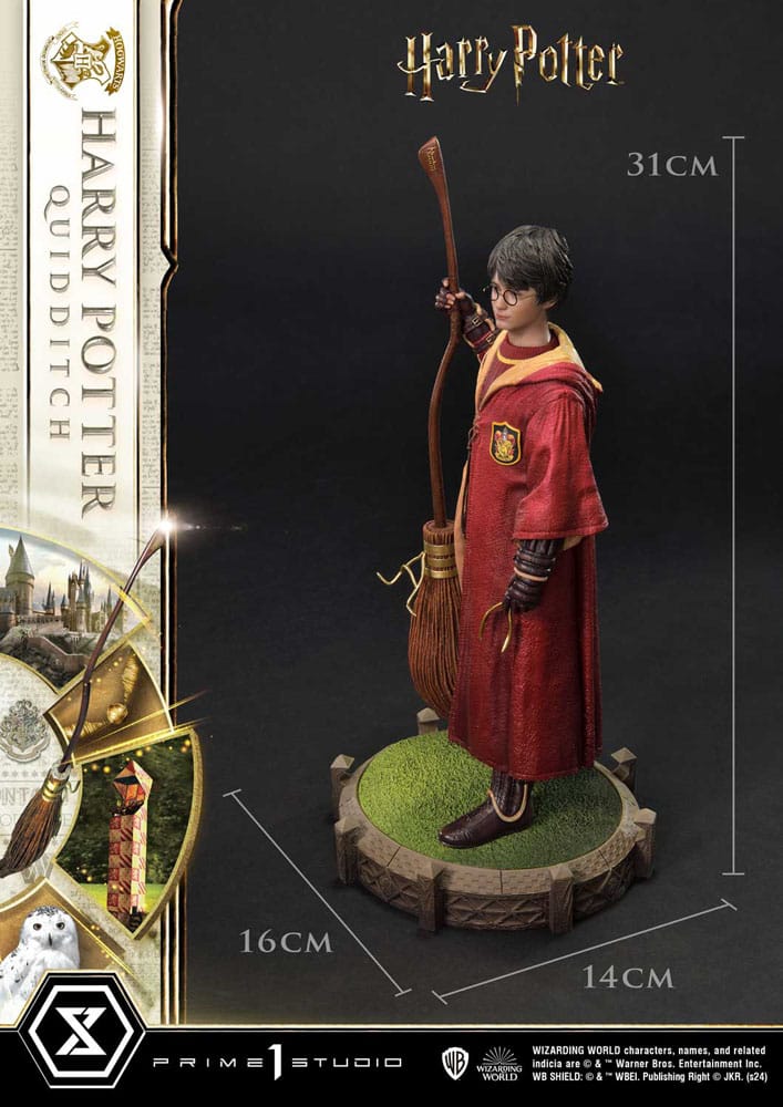 figura de resina harry potter con escoba