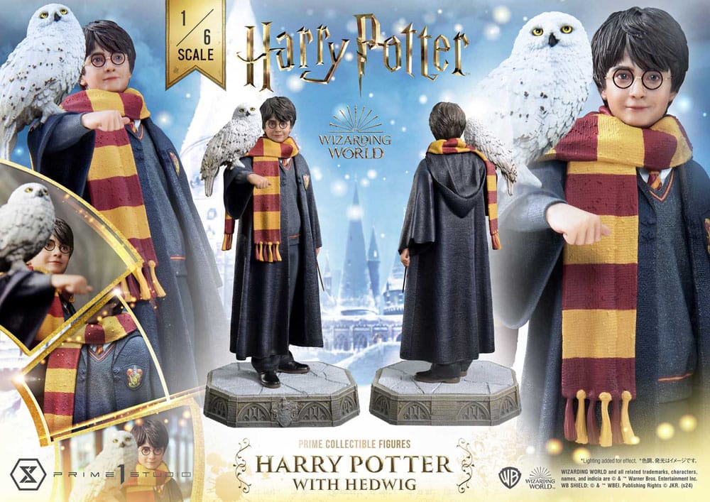 figura de resina de harry potter y hedwig