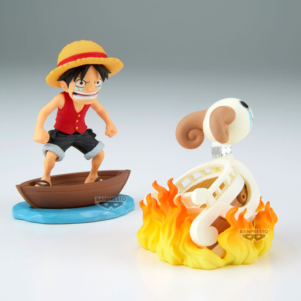 Figura Luffy & Going Merry Log Stories One Piece 8cm  