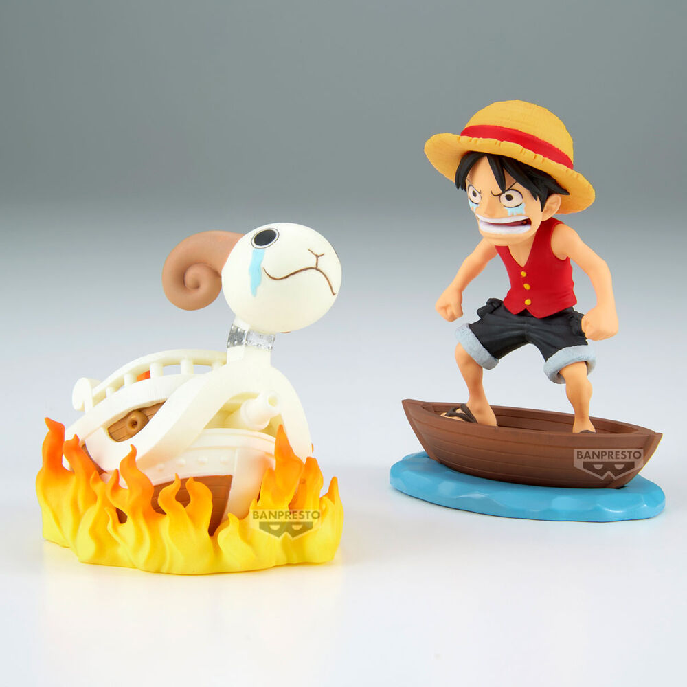 Figura Luffy & Going Merry Log Stories One Piece 8cm  