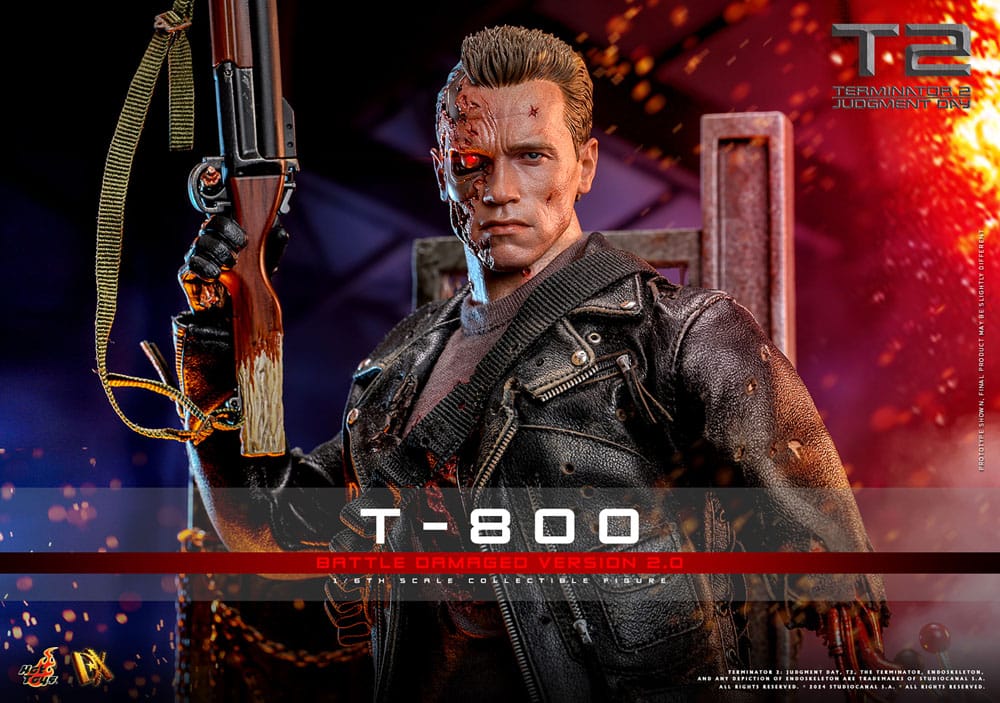 Terminator 2 Figura 1/6 Movie Masterpiece T-800 Battle Damaged Version 2.0 32 cm  