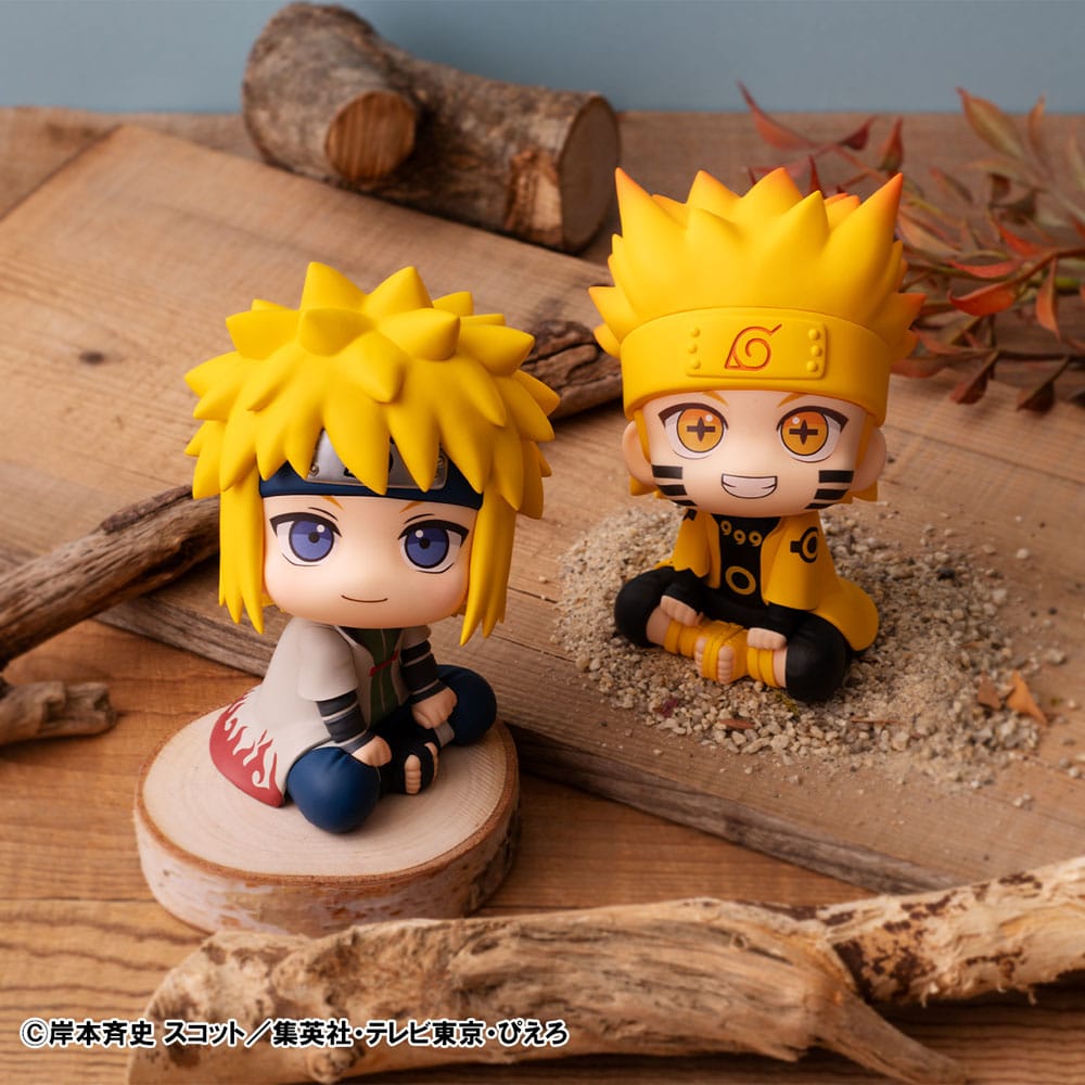 Figuras Naruto Shippuden Estatua Look Up Naruto Uzumaki Six Paths Sage Mode & Minato Namikaze 11 cm (with gift)