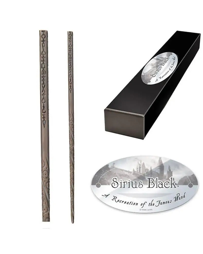 REPLICA THE NOBLE COLLECTION HARRY POTTER SIRIUS BLACK VARITA CON CAJA Y PLACA DE IDENTIFICACION - Otakuya