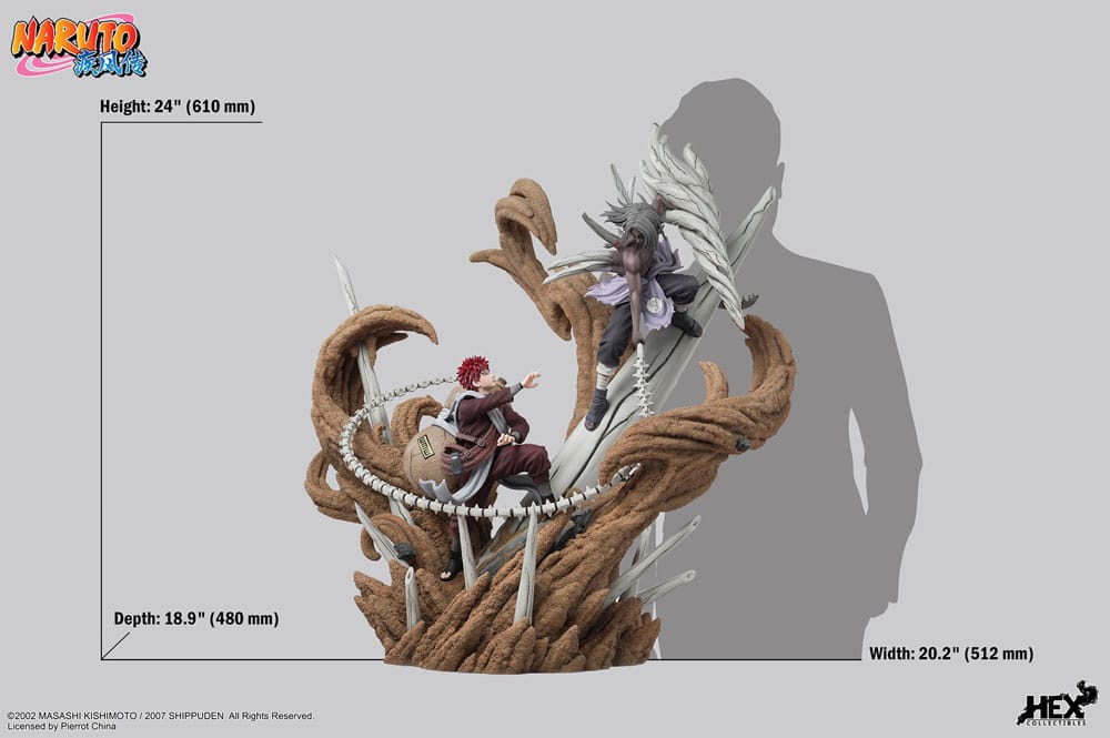 Naruto Shippuden Estatua 1/6 Elite Dynamic Gaara vs Kimimaro 61 cm - Otakuya